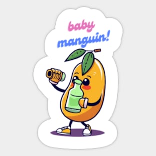 baby manguin, baby bottle, tender sticker Sticker